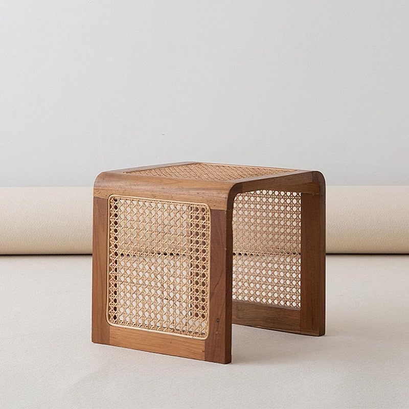 SkandiShop Rattan Small Square Table
